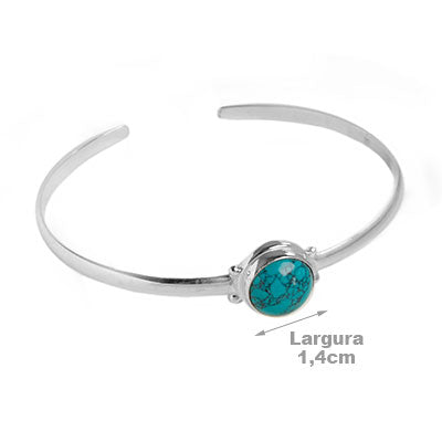 Bracelete de Prata com Turquesa