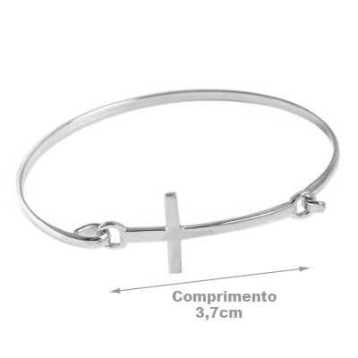 Bracelete de Prata Cruz