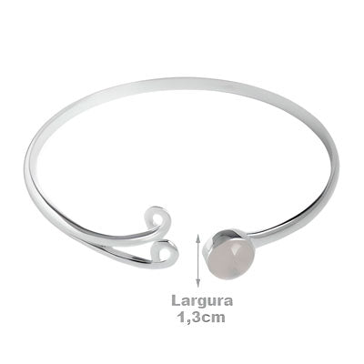 Bracelete de Prata com Pedra da Lua