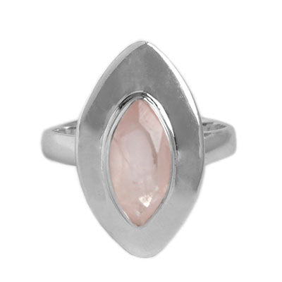 Anel de Prata com Quartzo Rosa - 58526