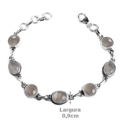 Pulseira de Prata com Pedra da Lua