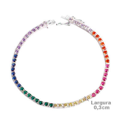 Pulseira de Prata com Zircônias - 58633