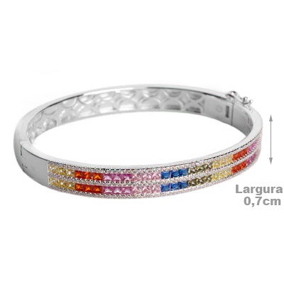 Bracelete de Prata com Zircônias - 58748