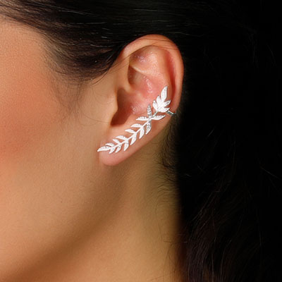 Brinco de Prata Contorno de Orelha (Ear Cuff) - 59331