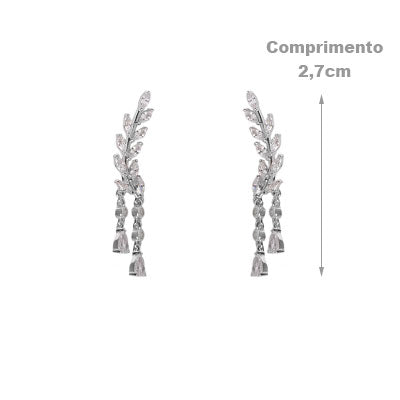 Brinco de Prata com Zircônia - 60043