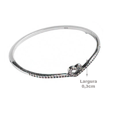 Bracelete de Prata Coração - 63754