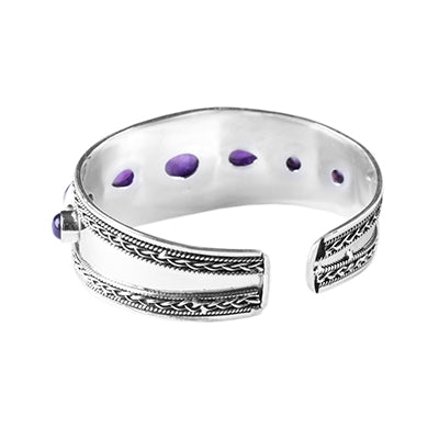 Bracelete de Prata com Ametista - 64065