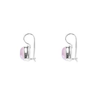 Brinco de Prata com Quartzo Rosa - 64170