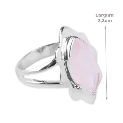 Anel de Prata com Quartzo Rosa - 64261