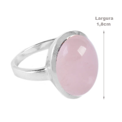 Anel de Prata com Quartzo Rosa - 64294