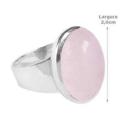 Anel de Prata com Quartzo Rosa - 64298