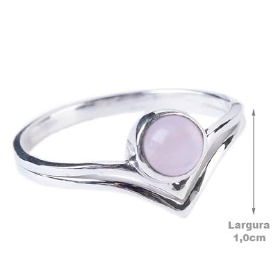 Anel de Prata com Quartzo Rosa - 64342