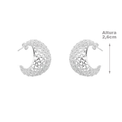 Argola de Prata Trabalhada - 64678