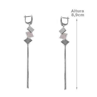 Argola de Prata com Zircônia