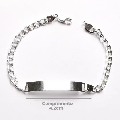 Pulseira de Prata com Placa - 42744