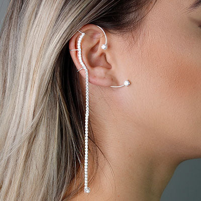 Brinco de Prata Contorno de Orelha (Ear Cuff)