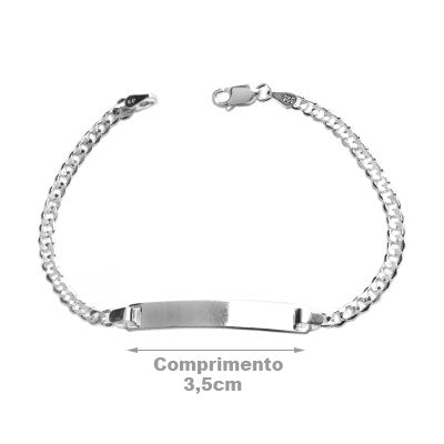 Pulseira de Prata com Placa