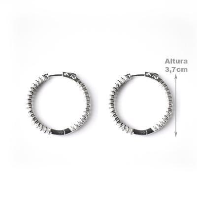 Argola de Prata com Zircônia 