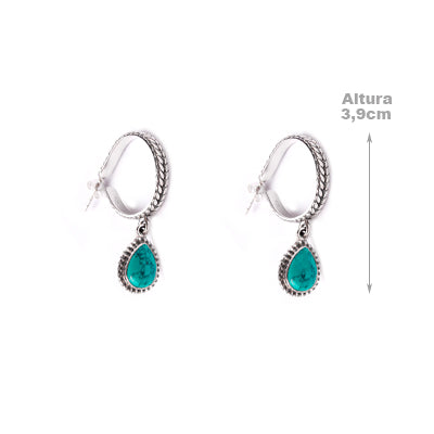 Argola de Prata com Turquesa - 51099