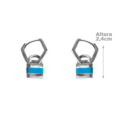 Argola de Prata com Cadeado