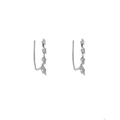 Brinco de Prata Contorno de Orelha (Ear Cuff) Estrelas