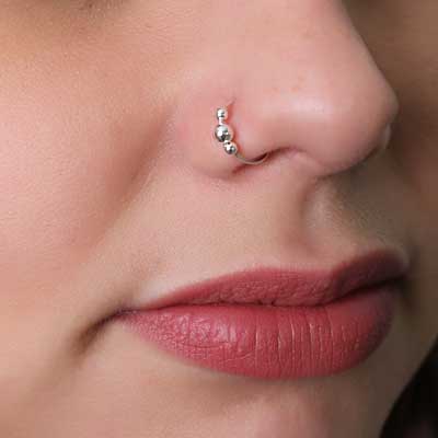 Piercing de Prata Argola para Nariz 