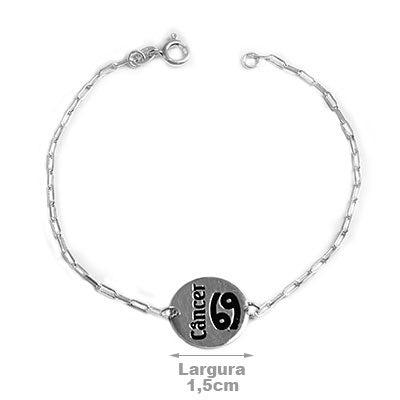 Pulseira de Prata Signo Câncer 